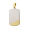 304 Stainless Steel Pendants, Rectangle Charm, PVD Vacuum Plating, Matte, Golden & Stainless Steel Color, 36.5x20x2.5mm, Hole: 9.5x5.3mm