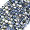 Natural Sodalite Beads Strands, with Seed Beads, Faceted, Lantern, 8~8.5x6.5~7mm, Hole: 0.6mm, about 44pcs/strand, 15.16 inch(38.5cm)
