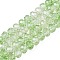 Transparent Glass Beads Strands, Faceted(32 Facets), Rondelle, Pale Green, 8x6.5mm, Hole: 1.2mm, about 60~62pcs/strand, 39~40cm