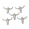 Non-Tarnish 304 Stainless Steel Pendants, Ox Head, Stainless Steel Color, 20.5x25x3.5mm, Hole: 1.6mm
