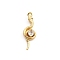 Brass Micro Pave Cubic Zirconia Pendants, Snake Charms, Golden, 20.5x6.5x5.5mm, Hole: 1mm