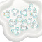 30Pcs Transparent Acrylic Beads, Flower, Cyan, 22mm, Hole: 1mm