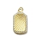 Brass Micro Pave Cubic Zirconia Pendants, Rectangle, Cadmium Free & Lead Free, Rack Plating, Long-Lasting Plated, with Jump Ring, Real 18K Gold Plated, 25.5x14x2mm, Hole: 3.4mm