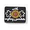 Inspirational Silicone Beads, Focal Beads, Rectangle with With God Anything Is Possible & Sunflower, Rectangle, 23x30x8mm, Hole: 2.5mm