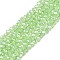 Electroplate Glass Beads Strands, Pearl Luster Plated, Faceted, Rondelle, Light Green, 2.9~3.3x2mm, Hole: 0.8mm, about 135~140pcs/strand, 32~34cm
