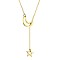 Simple and Stylish Stainless Steel Lariat Necklaces, Sweater Chain Necklace for Women, Moon