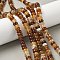 Natural Banded Agate Beads Strands, Dyed & Heated, Rondelle, Grade A, Saddle Brown, 8~8.5x5mm, Hole: 1mm, about 76~77pcs/strand, 14.76~14.96 inch(37.5~38cm)