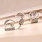 3Pcs Alloy Finger Rings, with Enamel, Stripe, Platinum, Inner Diameter: 18mm