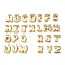 Brass Beads, Long-Lasting Plated, Rack Plating, Lead Free & Cadmium Free, Letter A~Z, Real 18K Gold Plated, 20.5~21x13~20.5xx6~7.5mm, Hole: 18x4mm, about 26pcs/set