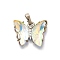 Brass Micro Pave Cubic Zirconia Pendants, with Glass, Lead Free & Cadmium Free & Nickel Free, Platinum, Butterfly, Clear AB, 15x19x4.5mm, Hole: 3.5mm