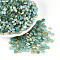 Glass Beads, Imitation Cat Eye Beads, Rondelle, Two Tone, Turquoise, 6x3~3.5mm, Hole: 0.9~1mm, about 2720pcs/pound