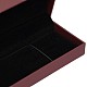 黒いビロードが付いている長方形の革ネックレスのギフト用の箱  インディアンレッド  24x5.5x3.6cm LBOX-D009-08A-4