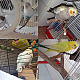 Ручной работы сатиновый попугай стоячая ветка AJEW-GA0002-79-5