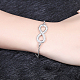 Tin Alloy Rhinestone Infinity Link Bracelets BJEW-BB16337-7
