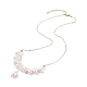 Shell Pearl Braided Pendant Necklace NJEW-TA00026-2