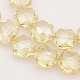 Hexagonale electroplate pleine arc plaqué perles de verre brins EGLA-P015-F01-2