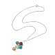 Set di gioielli con croce con pietre preziose naturali e sintetiche SJEW-JS01284-02-9