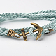 Two Loops Polyester Cord Wrap Bracelets BJEW-M193-05-2