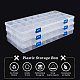 Benecreat 3 pack 33x16x3cm 24 grilles contenant de rangement en plastique boîte à bijoux avec séparateurs réglables grande boîte de rangement en plastique transparent pour perles (compartiment: 4x3.8x3cm) CON-BC0005-95-4