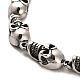 304 Stainless Steel Skull Link Chain Bracelets BJEW-E094-01AS-2