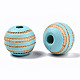Painted Natural Wood Beads WOOD-T021-54A-06-2