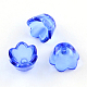 透明なアクリルビーズ  花  染め  LT.BLUE  約10 mm幅  厚さ6mm  穴：1.5mm  約1900個/ 500 G PL548-8-1