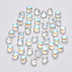 Transparent Spray Painted Glass Beads X-GLAA-R211-02-D02-1