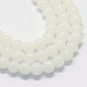 Chapelets de perles rondes en verre imitation jade peint X-DGLA-Q021-12mm-01-1