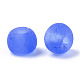 つや消し色ガラスビーズ  透明色  ラウンド  ブルー  4x3mm  穴：1mm  約4500個/袋 SEED-S040-04A-05-5