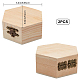 Gorgecraft 2pcs boîte en bois inachevée boîte de rangement en bois hexagonale avec couvercle à charnière et fermoir avant pour bricolage Pâques arts loisirs boîte à bijoux CON-GF0001-06-2