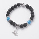 Bracelets de charme de perles de pierre de lave naturelle BJEW-I241-14D-1