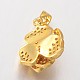 Flower Brass Micro Pave Cubic Zirconia Charms ZIRC-I014-32G-FF-2