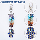 CHGCRAFT Hamsa Hand with Evil Eye Planner Charm Gemstone Chips Cluster Pendant Evil Eye Pendant with Lobster Clasp for Jewelry Keychain Bag Crafts HJEW-CA0001-35-6