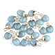 Electroplate Natural Jade Charms G-S344-09A-1