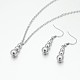 Zucca 304 collane ciondolo in acciaio inox e orecchini pendenti set gioielli SJEW-N026-03-2