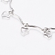 304 Stainless Steel Love Heart Charm Bracelets BJEW-G628-06P-2