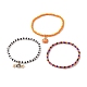 Ensemble de bracelets extensibles en perles de verre 3pcs 3 styles BJEW-JB09933-4