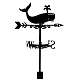 オランウータン鉄風向インジケーター  屋外の庭の風の測定ツールのための風見鶏  クジラ  260x358mm AJEW-WH0265-013-1