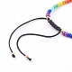 Regenbogen verstellbare Nylonschnur geflochtene Perlenarmbänder BJEW-JB06021-4