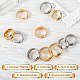 UNICRAFTALE 12pcs 2 Colors 6 Sizes Stainless Steel Grooved Finger Ring Metal Rings Wedding Rings Core Blank for Inlay Ring Jewelry Making Inner Diameter: 17~22mm STAS-UN0031-36-5