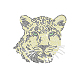 MAYJOYDIY Leopard Rhinestone Iron on Transfer Hotfix Gold Leopard Face Rhinestone Heat Transfer 7.8×7inch Bling Rhinestone Decals Patches for T-Shirt Clothing Pants Jacket Bags Decoration DIY-WH0303-184-1