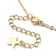 Natural Agate Round & Alloy Enamel Star Charms Bib Necklace with 304 Stainless Steel Chains NJEW-JN04404-01-4