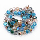 Electroplate Transparent Glass Beads Strands EGLA-T008-21-2