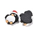樹脂カボション  クリスマステーマ  クリスマス帽子のペンギン  ブラック  23.5x18.5x8mm X-CRES-D004-06-3