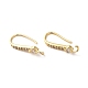 Brass Micro Pave Clear Cubic Zirconia Earring Hooks ZIRC-Q201-04G-1