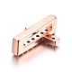 Brass Micro Pave Cubic Zirconia Slide Charms ZIRC-E157-01RG-2