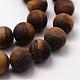 Frosted Natural Tiger Eye Beads Strands G-F364-18-12mm-3