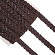 イミテーションレザー編みレースリボン  カーブレーステープ  服飾材料  家の装飾のためのDIYソーイングクラフト  ココナッツブラウン  1/2インチ（13mm）  約15ヤード/カード WL-WH0003-02-1