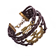 Casual Unisex Mask & Infinity Zinc Alloy and Leather Multi-strand Bracelets BJEW-BB16336-3