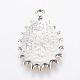Antique Silver Plated Alloy Topaz Rhinestone Enamel Teardrop Pendants ENAM-M028-04-3